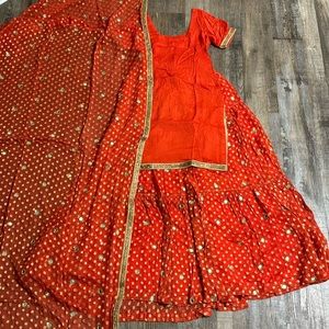 chinese dress ladies Yellow | Organza Suit | Party Wear | Wedding | Jaggo | Ring Ceremony
